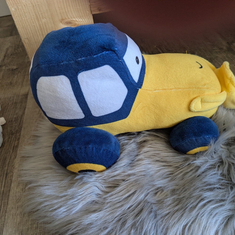 Yellow and Blue Stuffed Animal Car